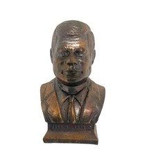 Vintage John F. Kennedy Bronze Bust Paperweight, JFK Collectible Statue picture