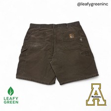 VTG 00s Carhartt B144 MCH Mocha Brown Carpenter Jorts Shorts us sz 34x8 Loose picture