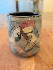 Polia Pillin Signed Mid-century Modern California Studio Pottery Yunomi Tea Cup picture