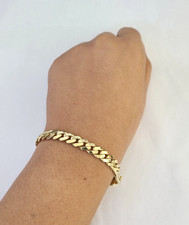 14K Royal Monaco Cuban Bracelet Yellow Gold 6mm 7 inches Box Lock picture
