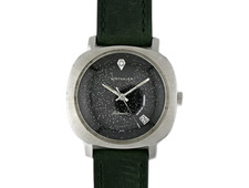 Wittnauer 1960's Stainless Steel UFO Case Star Patina Dial Black Men's 34mm picture