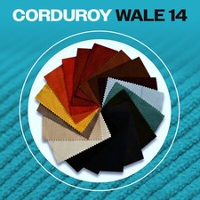 14 Wale Apparel Corduroy Fabric 280GSM Solid /Continuous Yard 58