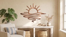 Sun and Ocean Metal Wall Art, Coastal Sunset Patio Decor, Beach House Art picture