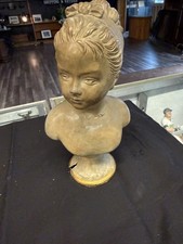 Jean Antoine Houdon Vintage Bronze Colored Bust of Louise Brongniart picture
