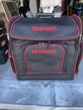BERNINA L Large Sewing Machine Trolley Rolling Case w Padded Insert Black Red picture