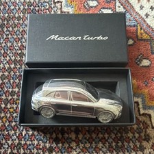 Porsche Macan Turbo Silver & Black Metal Paperweight w/ Presentation Box picture