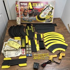 Vintage 1983 Tyco The A-Team Action Racing Tracks Slot Car W/Box & Police Car * picture