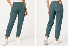 Athleta Womens Brooklyn Heights Tapered Ankle Travel Pants Coastal Teal Size 14 picture