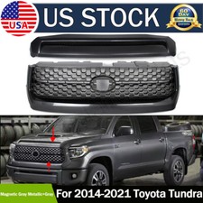 2PCS Magnetic Gray For 2014-2021 Toyota Tundra Front Grille & Hood Bulge Molding picture