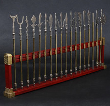 18pcs Chinese Martial Arts Mini Weapon Model Set Metal Display Ornaments Rack picture
