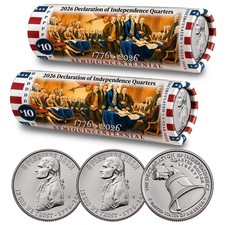 2026 P & D Set • Declaration of Independence Quarter • DOI Rolls America 250 picture