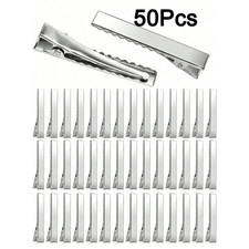 50/100pc Silver Alligator Hair Clips Prong Clips with Teeth for Korker Bow Craft picture