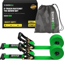 Rhino USA E Track Ratchet Tie Down Straps 4,500lb Break Strength - Includes picture