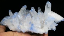 1.72lb Rare Beatiful Blue Tibetan Ghost phantom Quartz Crystal Cluster Specimen picture