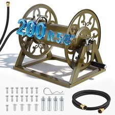 VEVOR Wall Mounted Garden Hose Reel Holds 200 Feet of 5/8-inch Hose for Backyard picture