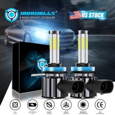 6-sides H11 LED Headlight H9 H8 2800W 420000LM High/Low Beam Bulb HID Fog Lights picture