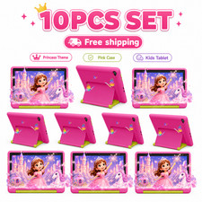 10PCS Pink Tablet Kids Pad Android 15 Octa-Core 20GB+64GB Education W/Shockproof picture