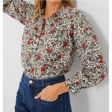 THE GREAT. Summit Top Cream Mesa Floral Sz 3/US L $252 {3W32} picture