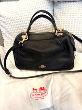 Authentic COACH  Lane Satchel in Black & Gold  69621   2-way picture