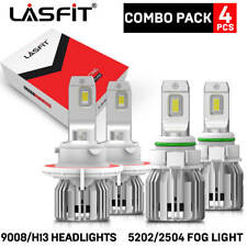 LASFIT H13/9008+5202/2504 LED Combo Headlight Hi-Lo Beam Fog Light Bulbs White picture
