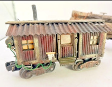O gauge Hand-crafted, 20' Logging Bunk Car, w/ flicker lighting picture