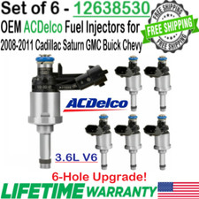 OEM x6 ACDelco 6-Hole Upgrade Fuel Injectors For 2010-2011 Chevrolet Camaro 3.6L picture
