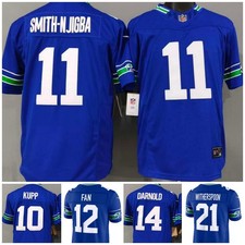 Tariffs​ Free SEA Seahawks F.U.S.E Throwback Royal Sewn Stitched Jersey. picture