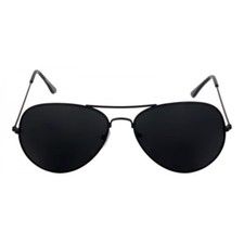 BLACK RETRO VINTAGE SUPER DARK LENS POLICE PILOT UV SUNGLASSES METAL FRAMES picture