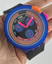 Beautiful Swatch Quartz Chronograph Black Dial 'Date' Men Wristwatch All Working picture