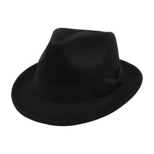 Vintage Fedora Hat Wide Brim Classic Gangster Church Dressy Trilby Unisex Cap picture