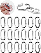 20 Pack 304 Stainless Steel M3.5 Chain Link 1/8 Inch D Shape Locking Quick New picture
