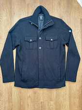 Kuhl Men's L Black Wool Jacket Full Zip Button Stand-Up Collar Pockets Hiking picture
