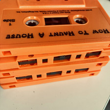 Vtg 90s Haunted House Orange Cassette tape spooky sounds Halloween music album picture