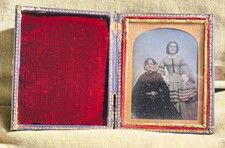 Antique c.1850s Cased Ambrotype Photograph -  Double Portrait by Charles Timms picture