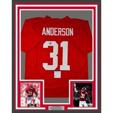 Framed Autographed/Signed Will Anderson 35x39 Alabama Red Jersey PSA COA picture