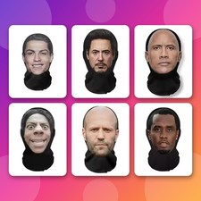 Realistic 3D Face for Men Women Cosplay Mask Full Face Hip Hop Balaclava Hood picture