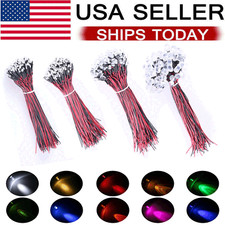 5/10Pcs New 3mm 5mm Pre Wired LED DC9-12V Lights Emitting Diodes picture
