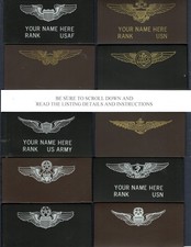 Personalized Leather Name Tag USAF NAVY USMC USCG ARMY Flight Jacket Suit Patch picture