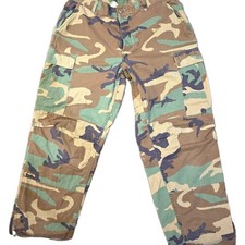 Vintage 1985 USGI Woodland Camo BDU Cargo Pants Medium Regular Ripstop 80s Army picture