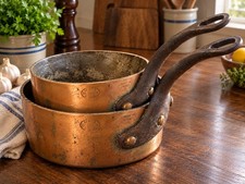 Vintage Dean & DeLuca French Copper Saucepans 6