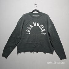 NEW Pacsun Los Angeles Destroyed Cropped Sweater Men's Black Pullover Size S picture