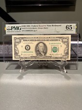 1985 $100 Federal Reserve Note Richmond PMG 65 EPQ Gem Uncirculated Fr2171-E picture