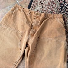 Carhartt Double Knee Pants 42x30 Canvas Brown Vintage Workwear picture