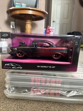 Jada Toys Pink Slips 1957 Chevy Bel Air  1:24 Red & Black 🔥🔥🔥 picture