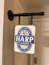 Harp Lager Imported From Ireland Hanging Beer Sign – Breweriana Wall Display picture