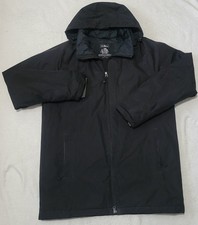 L.L.Bean Men's L Reg Primaloft Hooded Parka Coat Black 290690 Pockets Full Zip picture