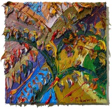 ORIGINAL OIL█PAINTING VINTAGE█ART█SIGNED POP OUTSIDER ABSTRACT OUTSIDER█NATURE A picture