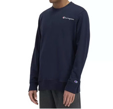 NEW CHAMPION Sweatshirt Dark Navy Blue Long Sleeves Lighter Weight Mens LARGE picture