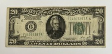 1928A $20 Redeemable in Gold Numerical (6) Atlanta, GA FRN Old Vintage Currency picture