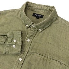 Proof Huckberry Marled Shirt Mens Large Green Cotton Coolmax Stretch Tech Trail picture